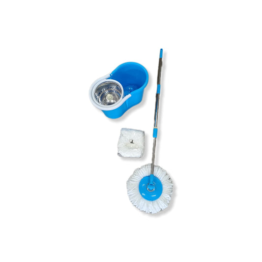Balde Giratório Spin Mop 360 Inox com 2 Refil Microfibra