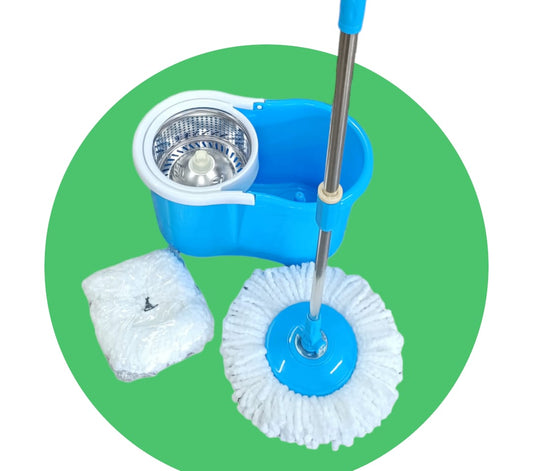 Balde Giratório Spin Mop 360 Inox com 2 Refil Microfibra